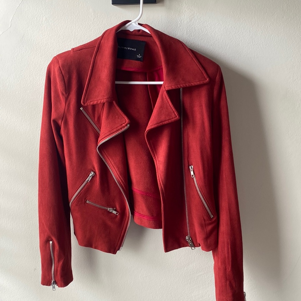 Red suede jacket in size small
